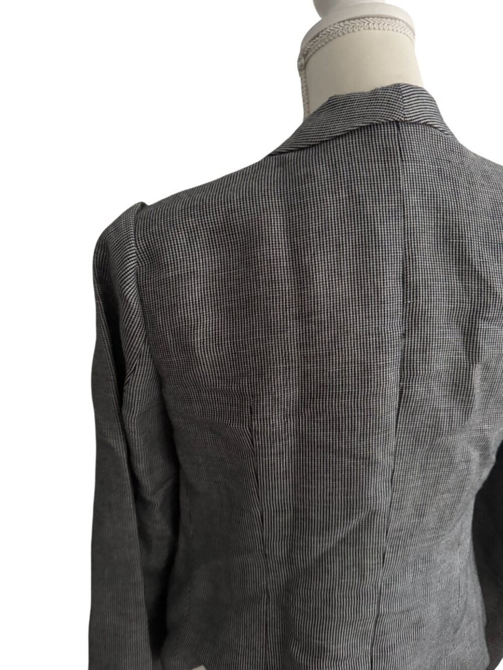 CALVIN KLEIN Gray Black Patterned Blazer Jacket Size 6 - Picture 2 of 7